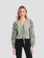 Blusa Vise Verde Grisaceo