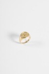Anillo acero sello cora dorado
