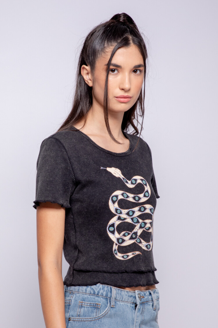 REMERA POWER SNAKE Negro