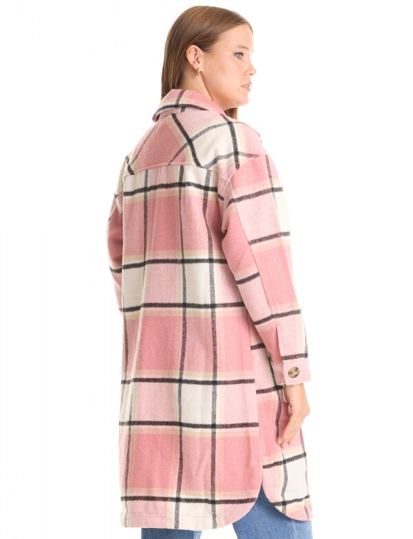 Sobrecamisa Larga Cuadros MULTI/ROSA