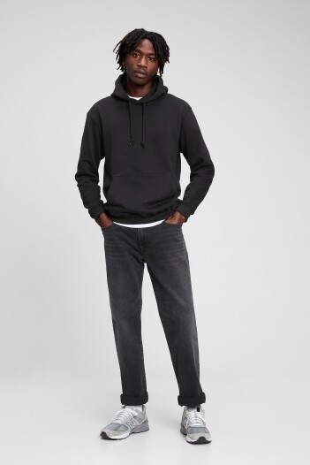 Buzo Canguro Con Felpa Hombre True Black