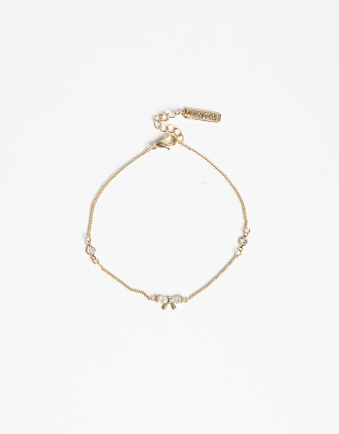 Pulseras Flexibles Strass Pulsera Flexible Con Dije De Moño - Dorado