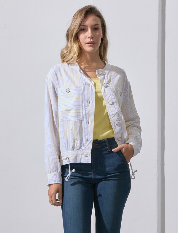 Chaqueta Lino AMARILLO/MULTI