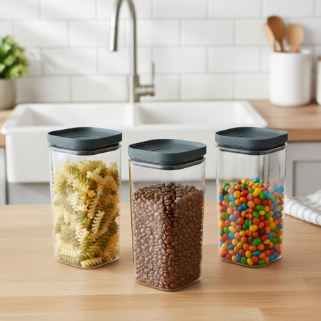 Set x3 Pote hermético 1,5L GRIS