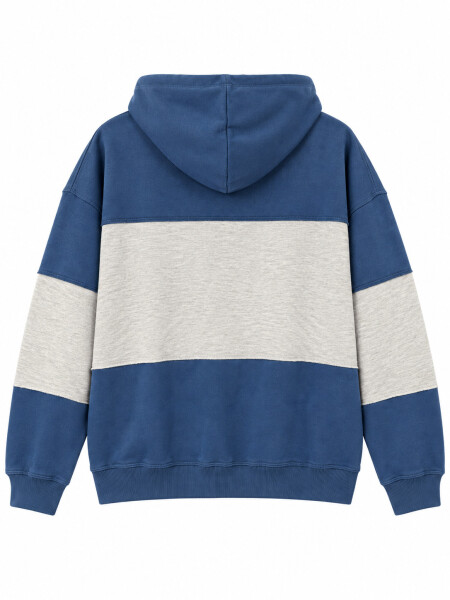 CANGURO HOODIE LINEAR AZUL PIEDRA