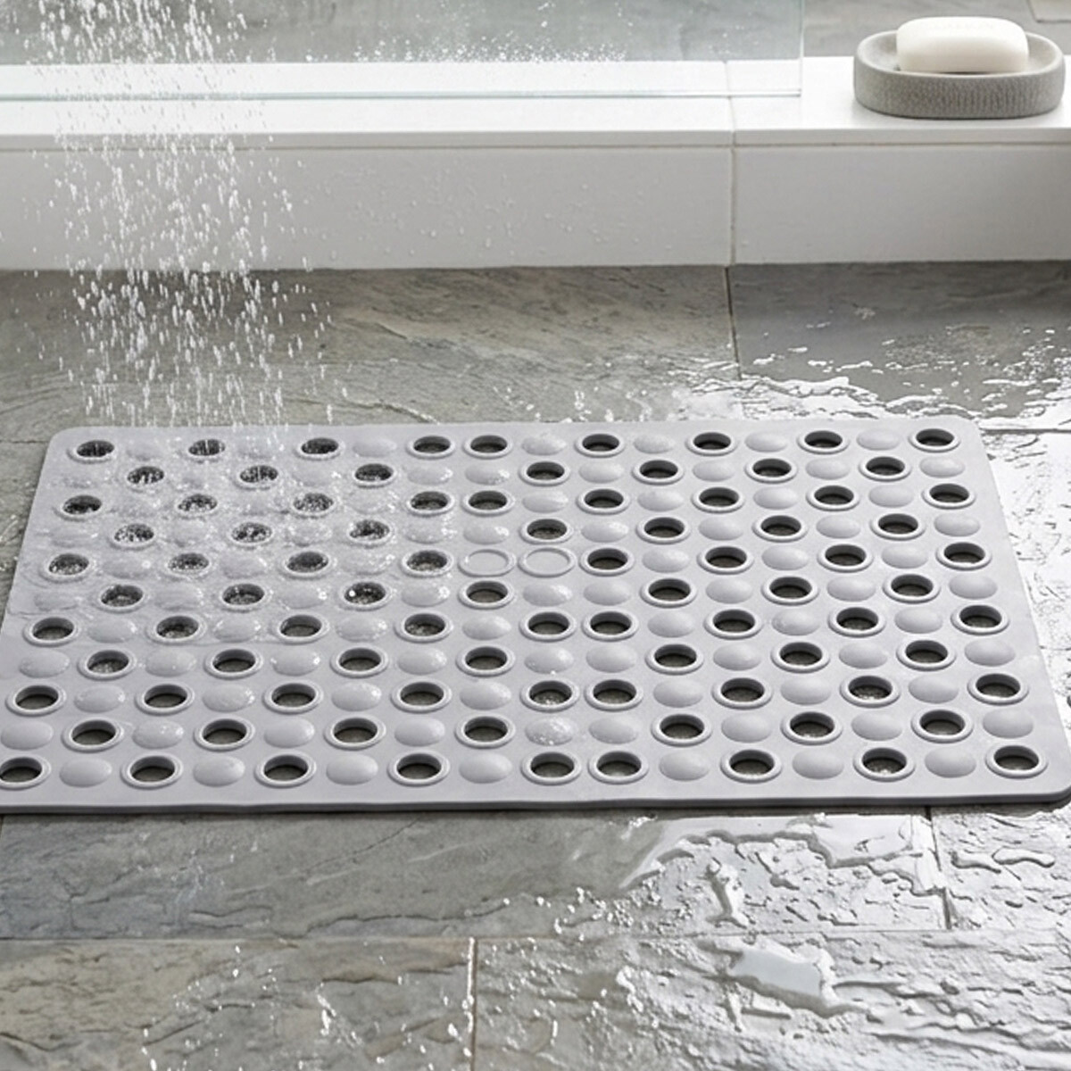 Alfombra de Baño PVC Home Class 38 x 60 cm - GRIS 