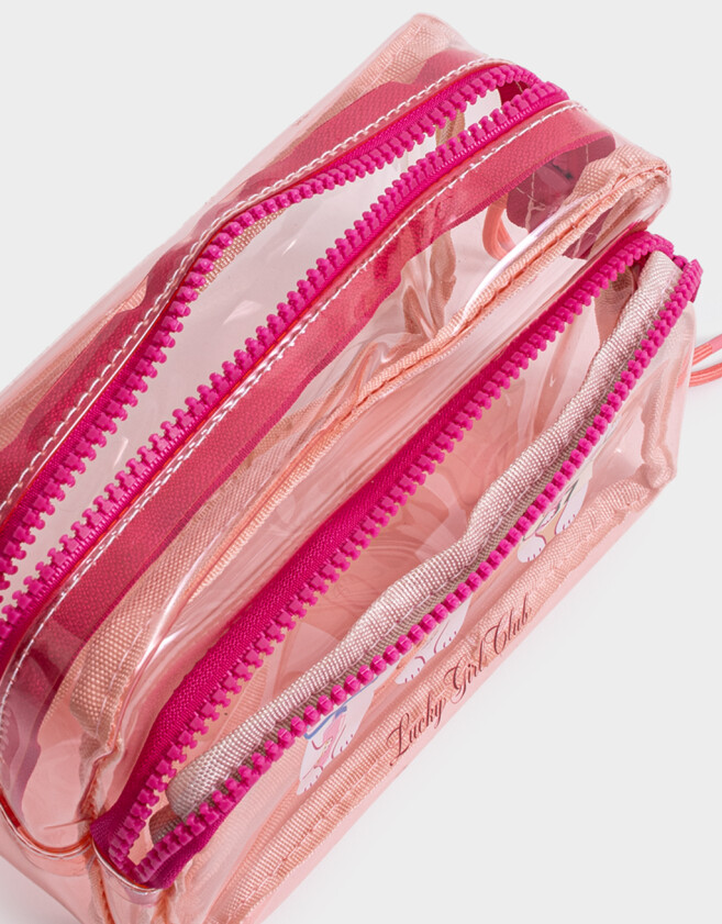 Cartucheras PVC Cartuchera Transparente Gatitos - Rosa Claro