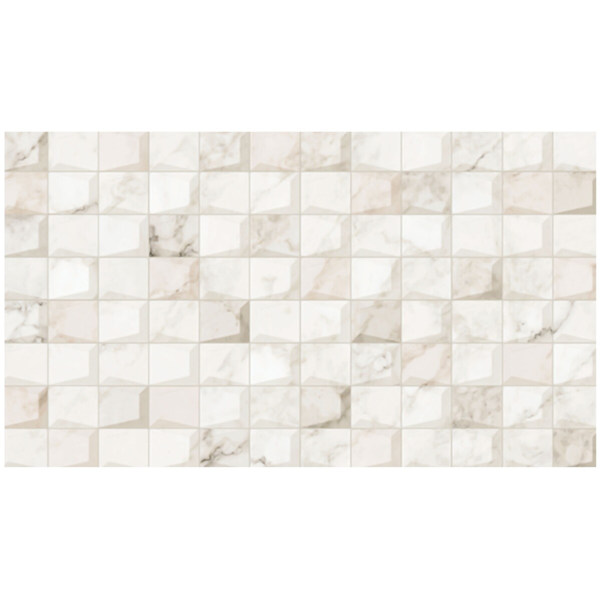 Ceramica 32X57 Carrara Brillo Blanco Marmolado 