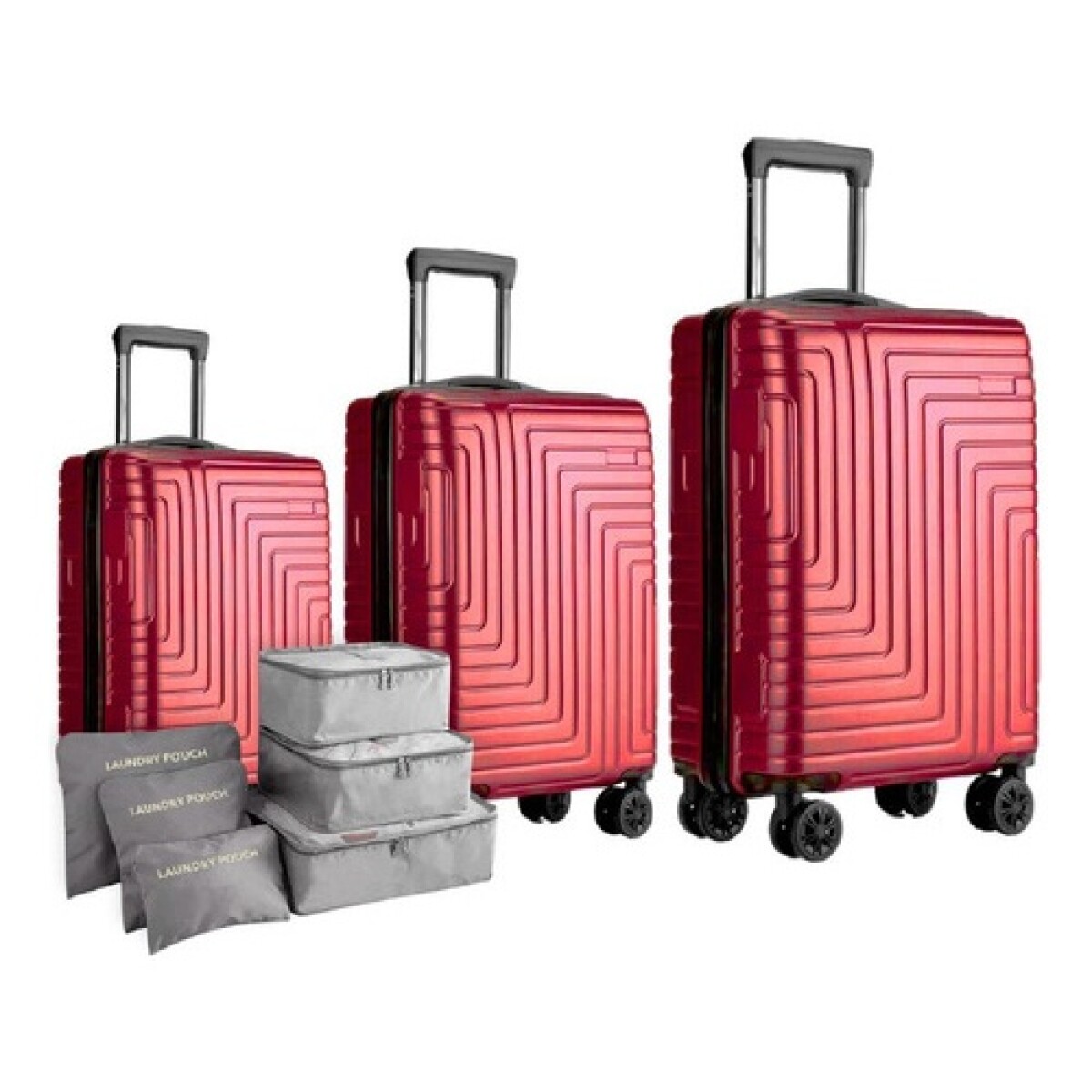 Set de 3 Valijas de Mano Rígidas - Rojo 