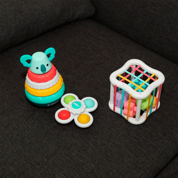Juego De Encastre Apilable Infantil Kit Motricidad Koala Color Verde
