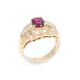Anillo oro 18k , rubi legitimo y brillantes carre y redondos Anillo oro 18k , rubi legitimo y brillantes carre y redondos