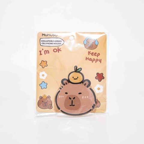 SOPORTE PLEGABLE CON BOLSA DE AIRE PARA TELÉFONO CELULAR (CARPIBARA DE DIBUJOS A SOPORTE PLEGABLE CON BOLSA DE AIRE PARA TELÉFONO CELULAR (CARPIBARA DE DIBUJOS A