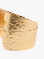 Pulsera Rígida Cruzada dorado