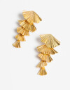 Aros Colgantes Largos Metal Aros Largos En Piezas De Caracoles - Dorado Oro Amarillo