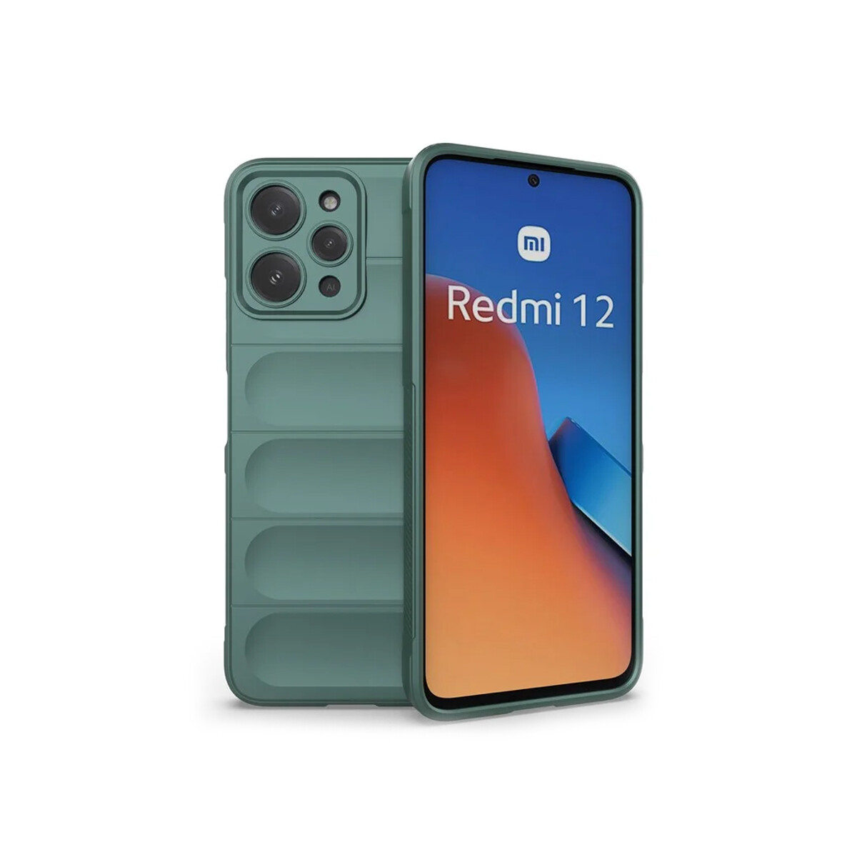 Protector Xiaomi Redmi 12 engomado con textura color verde 
