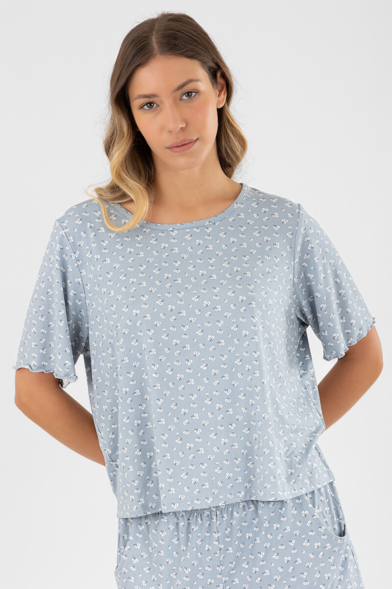Pijama milena con short Gris