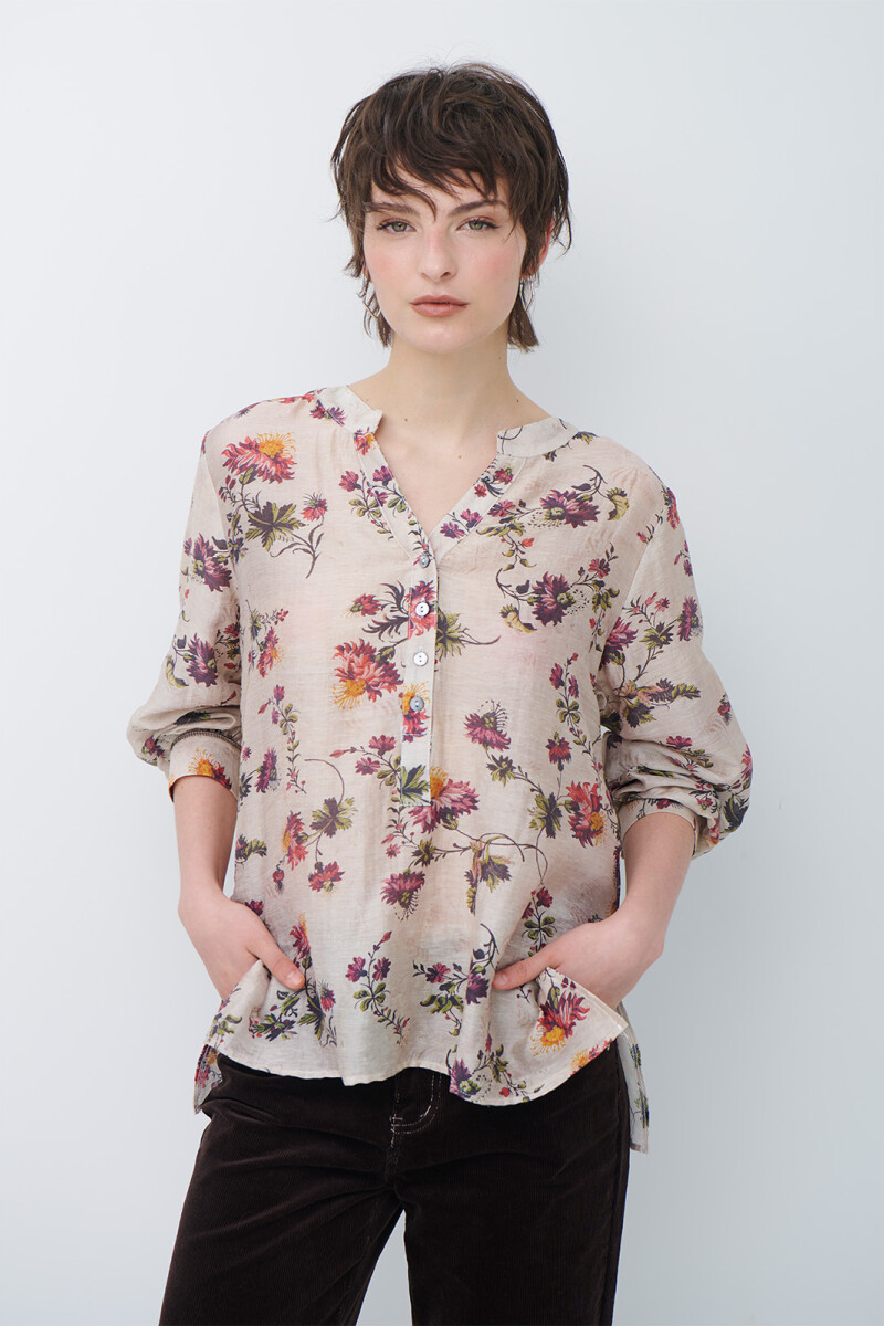 CAMISA JULIA FLORAL BEIGE