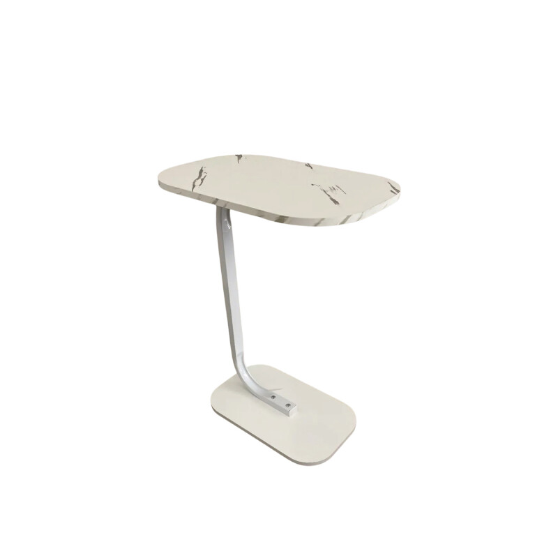 Mesa auxiliar Lumax de arrime MDF símil mármol para living Mesa auxiliar Lumax de arrime MDF símil mármol para living