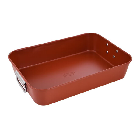Asadera Bandeja c/Rejilla 40x28Cm Acero Antiadherente Agros Terracota