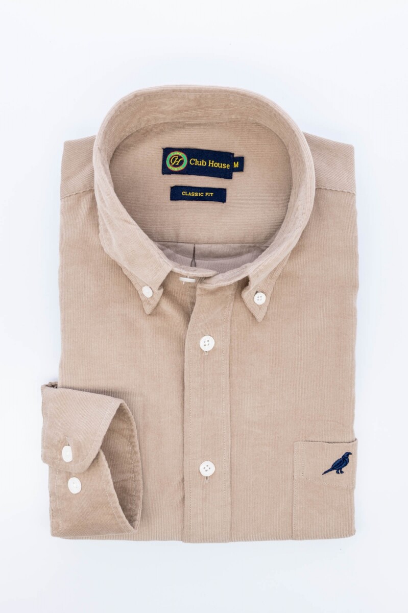 Camisa corduroy clasica - Beige 