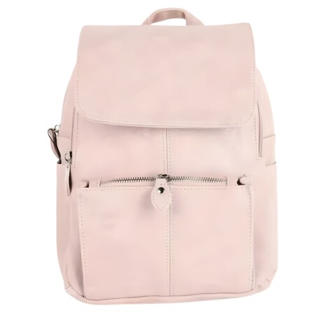 Mochila Canva Con Tapa Y Doble Cierre de cuero sintético Rosa