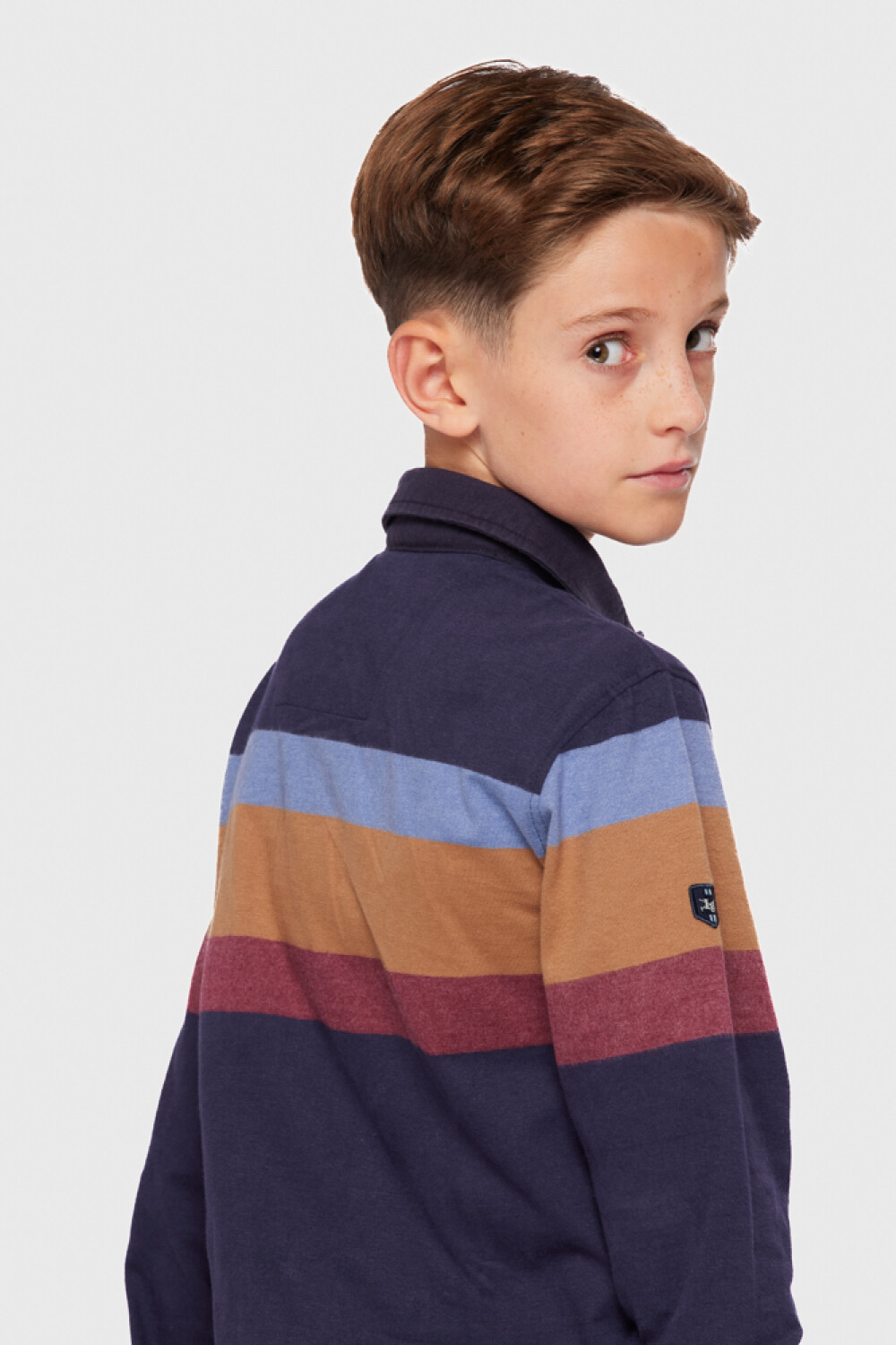 REMERA POLO RAYADA Azul