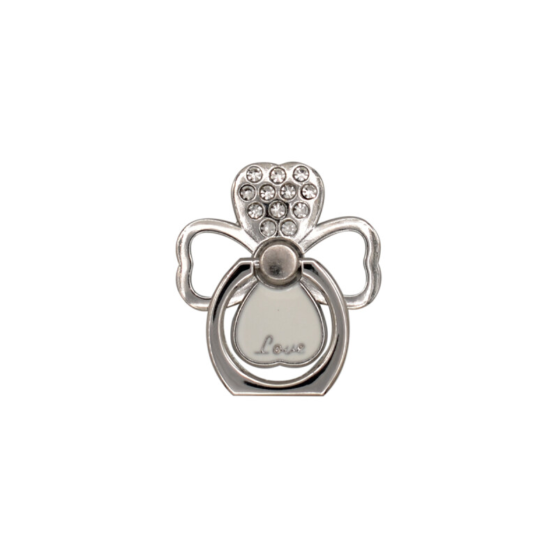 Anillo soporte para celular diseño trébol color plateado Anillo Soporte Para Celular Diseño Trébol Color Plateado