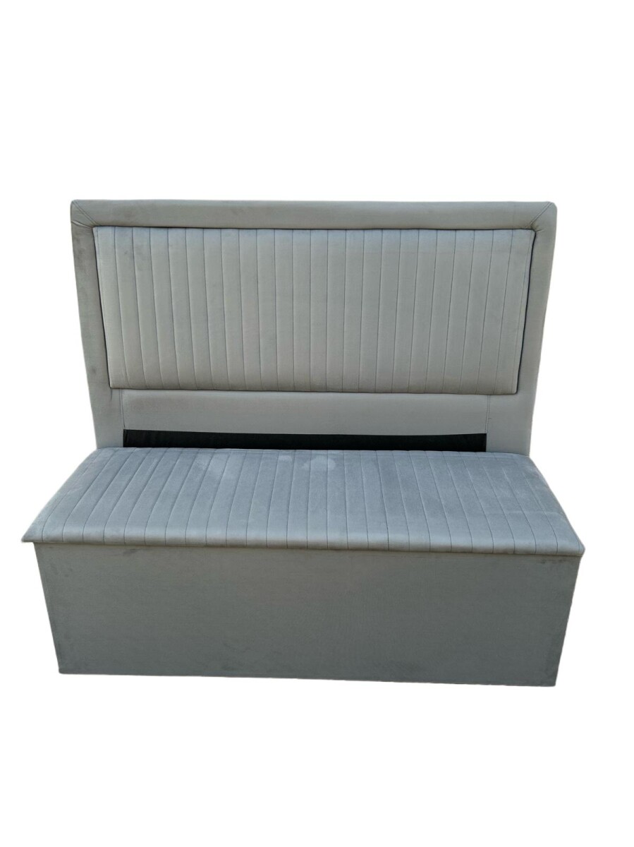 Respaldo Cabecera + Baúl Pie de Cama 2 Plaza color Grafito 