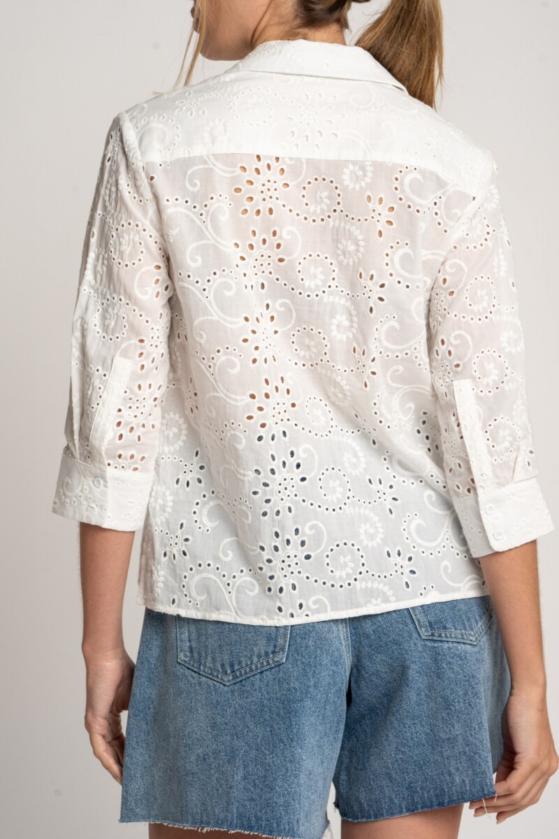 Camisa Broderie Crudo