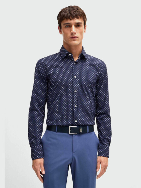 BOSS - Camisa de poliéster Azul navy