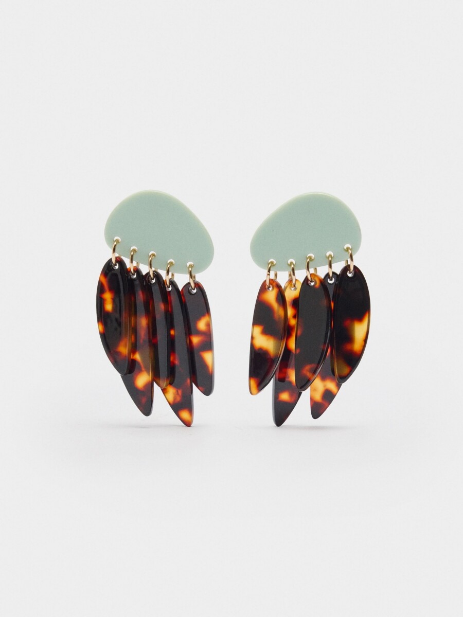 Pendientes Largos De Resina multicolor