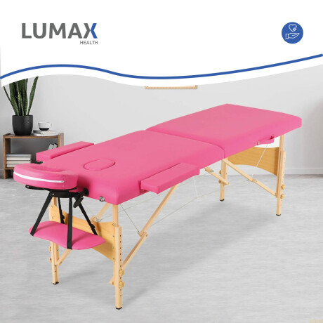 Camilla Portátil Profesional Lumax de Madera 185x60cm Rosa
