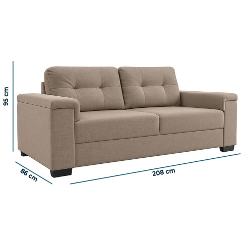 Sofá Sillón Amsterdam 3 Cuerpos Cobertura en Lino - Marrón Sofá Sillón Amsterdam 3 Cuerpos Cobertura en Lino - Marrón
