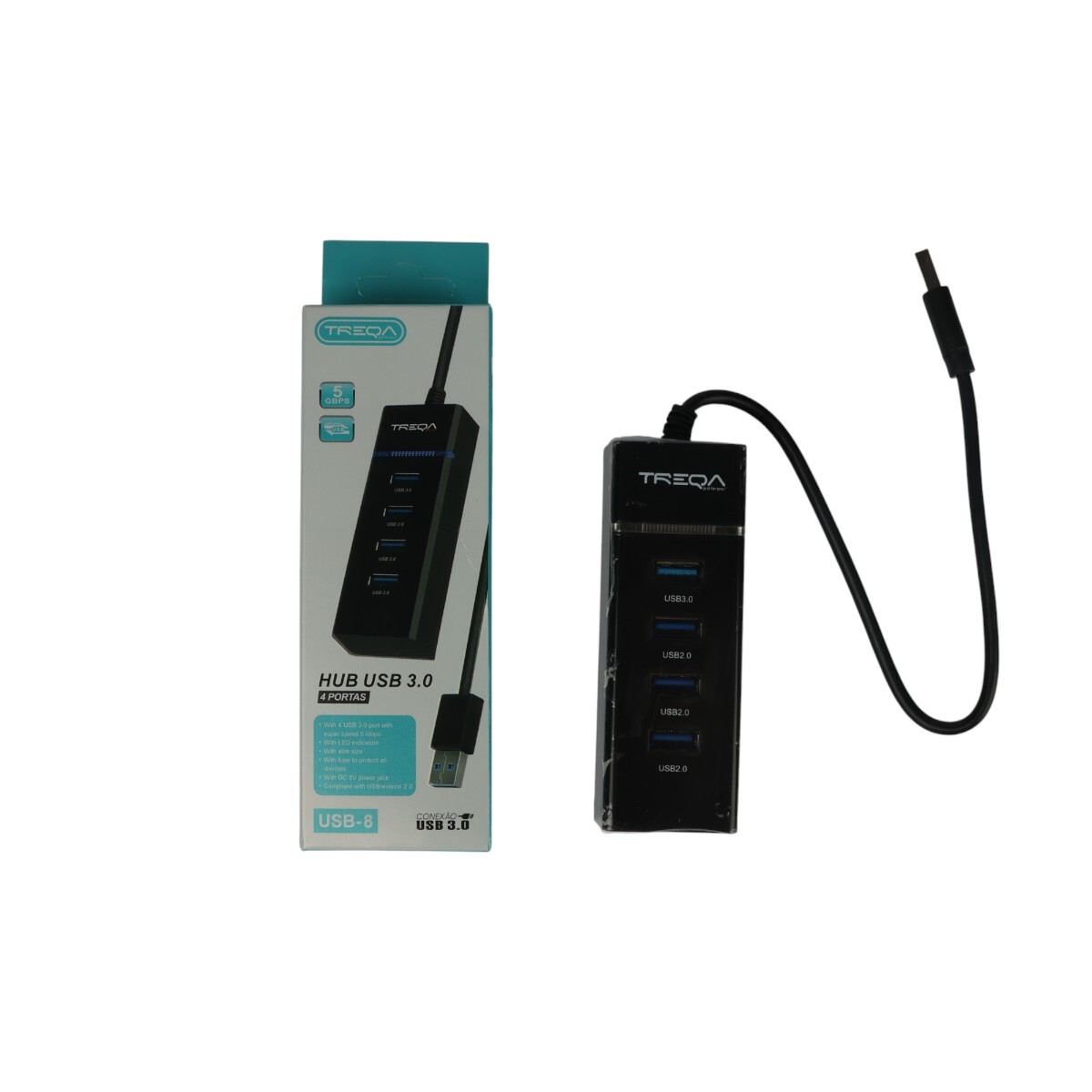 ADAPTADOR USB 303 HUB 4 PUERTOS 3.0 CON LED 
