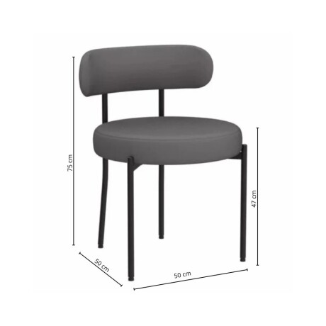Silla Boucle Metal Y Tela GRIS OSCURO