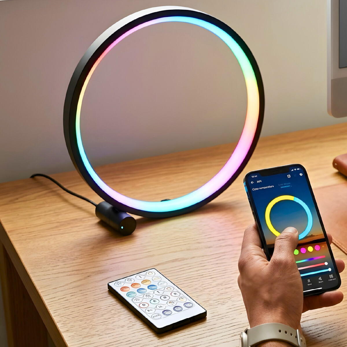 Aro Led Rgb Escritorio Gamer Celular Inalambrico Calidad 