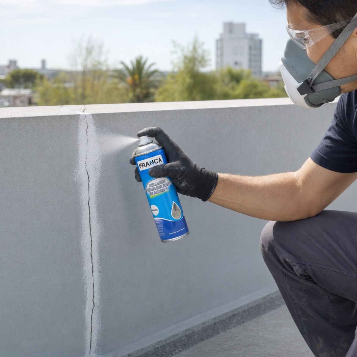 SELLADOR IMPERMEABILIZANTE BLANCO EN AEROSOL FRANCA 500ML Sellador Impermeabilizante Blanco En Aerosol Franca 500ml