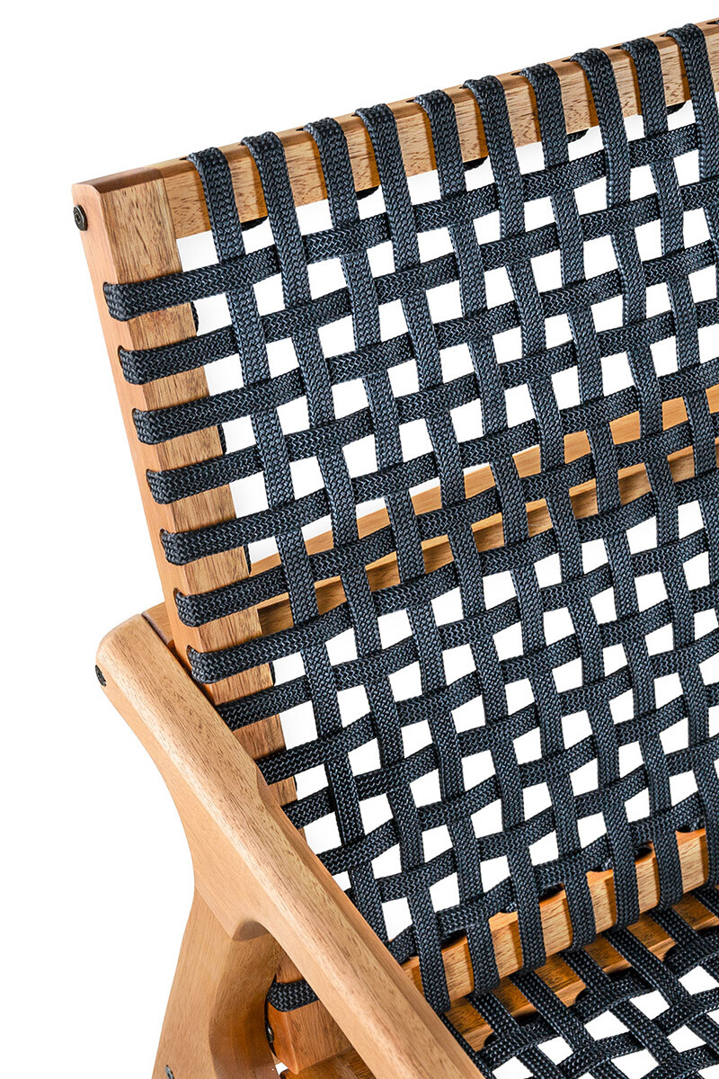 TRACO SOFA SOFA TRACO 3 LUGARES CUERDA NEGRA 155x72x84CM JATOBA