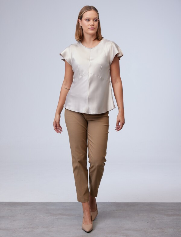 Blusa Saten BEIGE