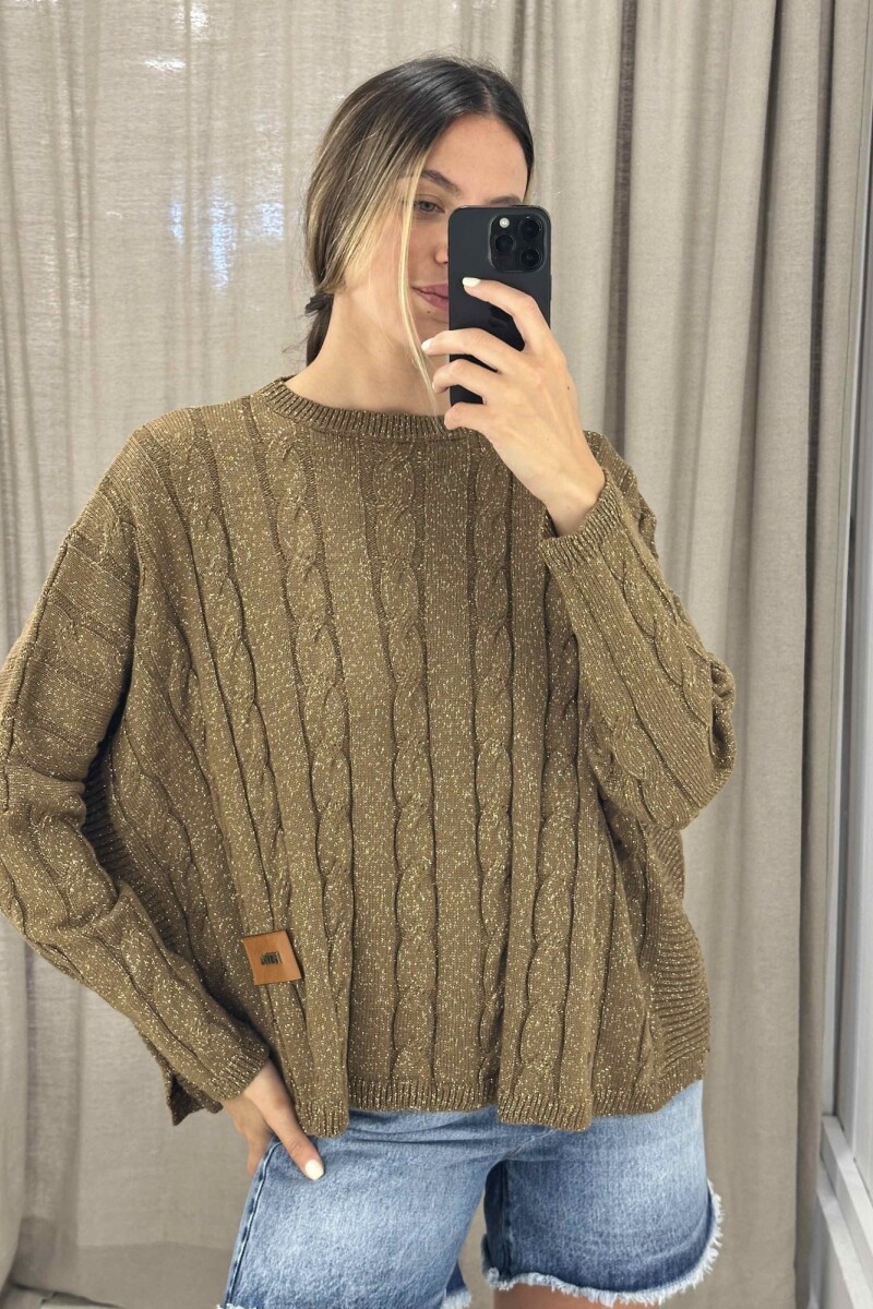 Sweater Oceano Crop Camel Lurex