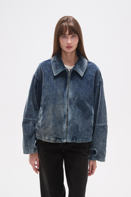 Campera Cande Azul Grisaceo