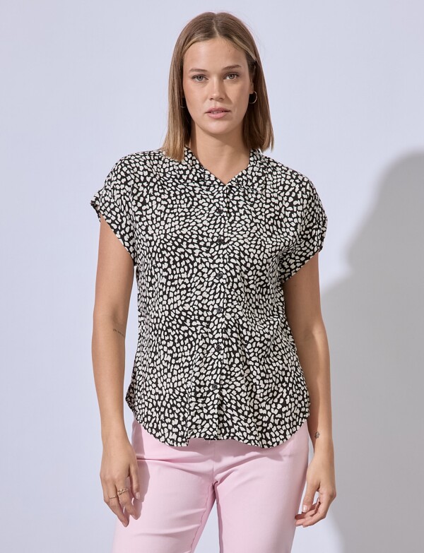 Camisa Animal Print NEGRO/BLANCO