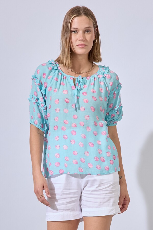 Blusa Gasa Print CELESTE/MULTI