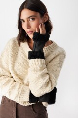 Mitones Leather Furris Negro