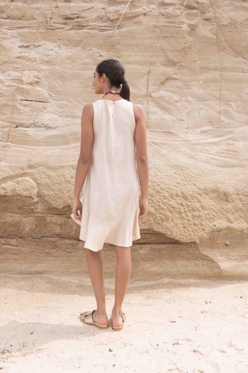 VESTIDO FOLK Beige