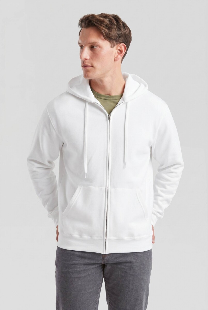 Campera deportiva clásica con capucha - Blanco 