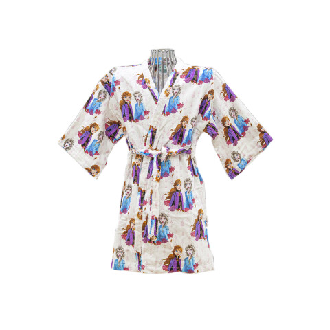 Bata de Baño Infantil Velour Frozen Talle P al G BLANCO