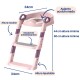 Asiento Reductor Inodoro Aprendizaje Infantil Escalera Color Rosado