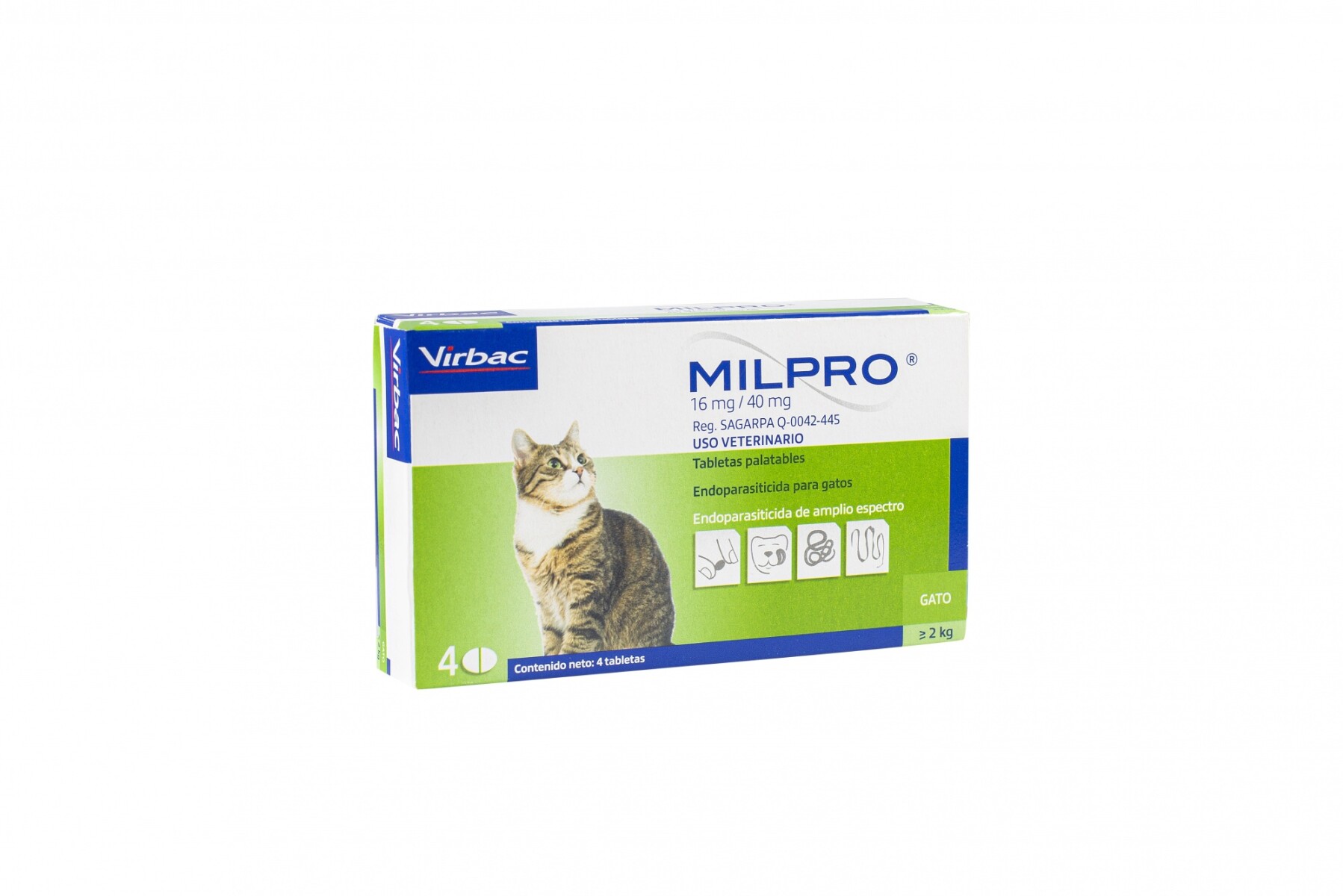 Milpro Gato Adulto +2kg (4 Comprimidos) 