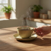Taza de te con plato Ocre 200ml OXFORD Taza de te con plato Ocre 200ml OXFORD